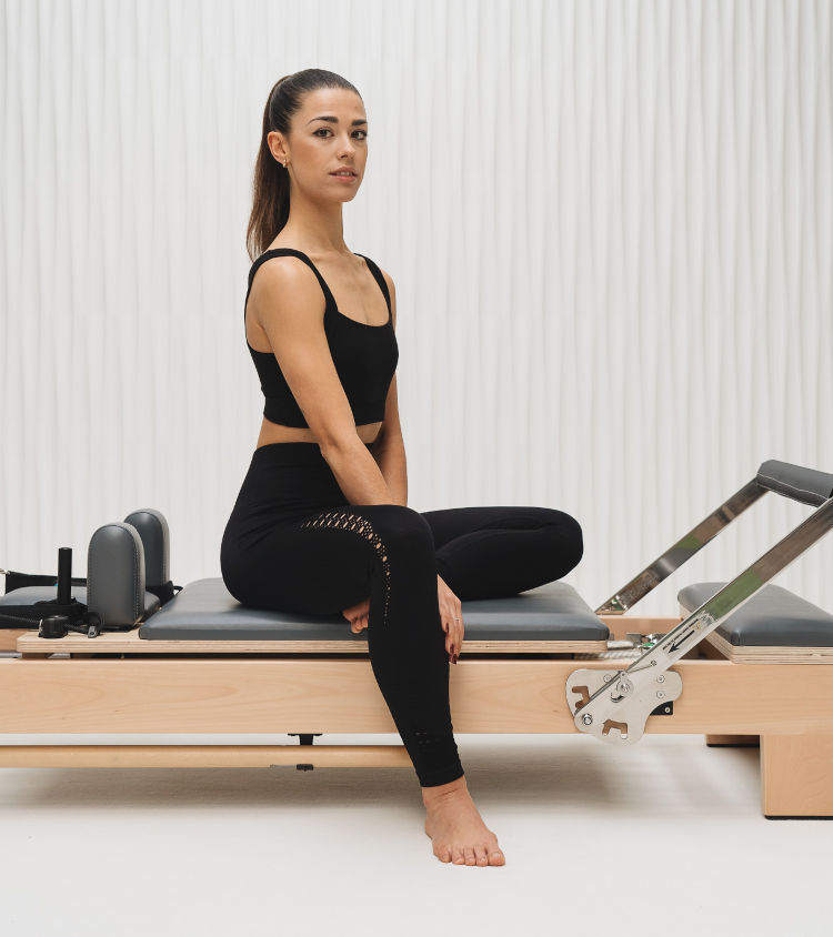 ELINA PILATES Wooden Reformer with Tower, Leather Bed with EVA